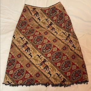 Bohemian Print Maxi Skirt - Multicolor